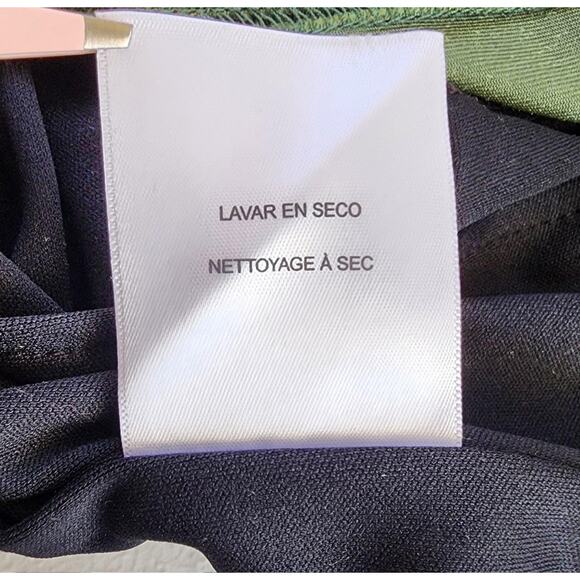 Donna Morgan Dress Womens 14 Green Velvet Long Sleeve Square Neck Midi Holidays - Picture 14 of 15